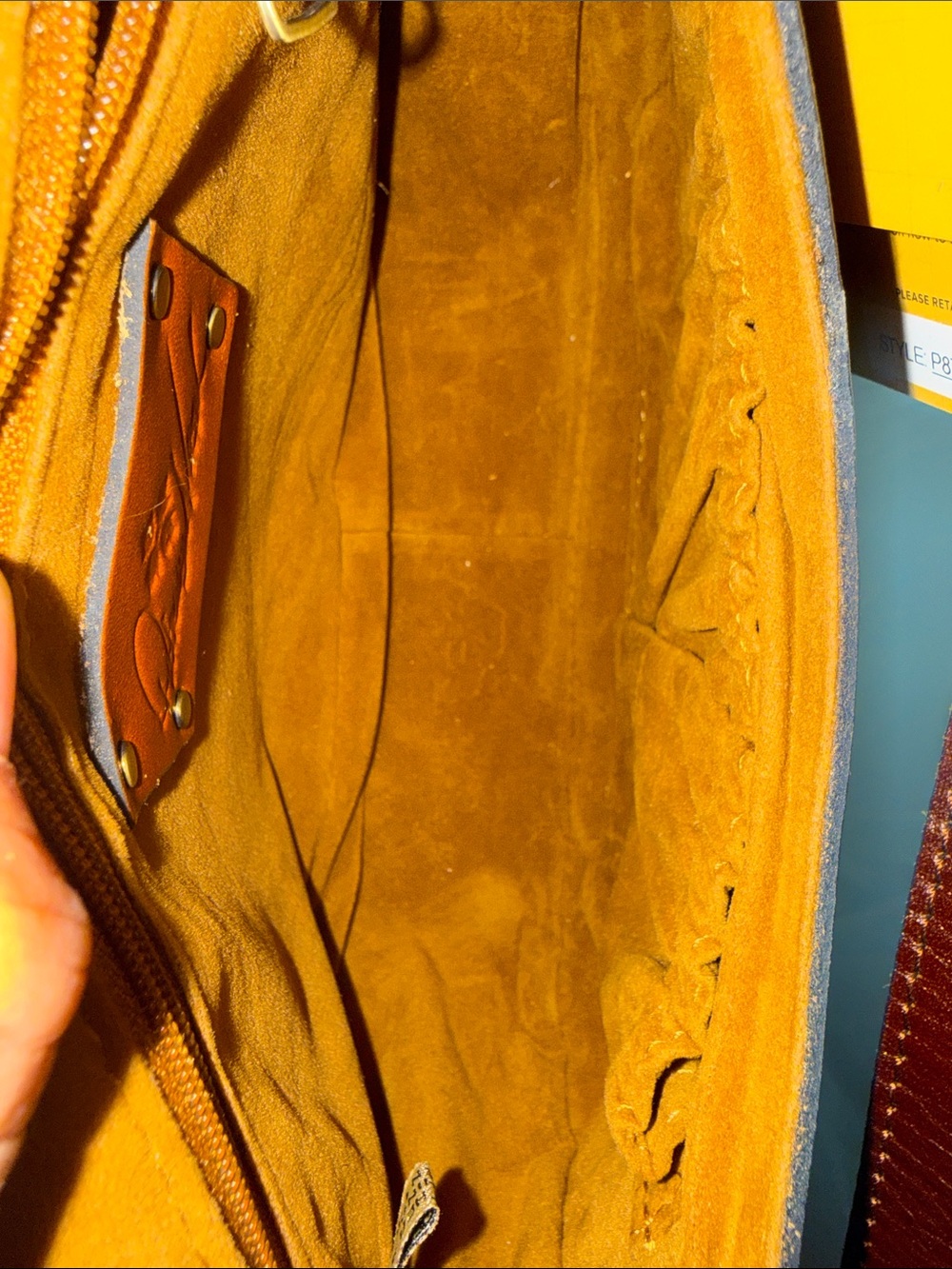 NWT Patricia Nash Lucia Tooled Brown Wine Leather Crossbody Bag - Picture 9 of 13